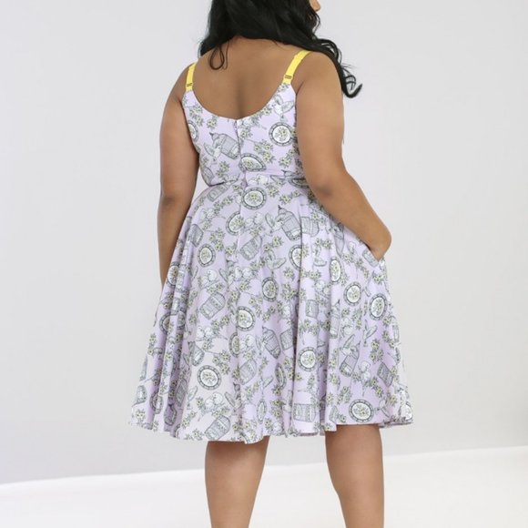 NEW Hell Bunny Lavender Plus Size Birdcage Dress 3X - Picture 2 of 5